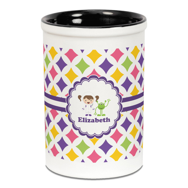 Girls Astronaut Pencil Holder - Black