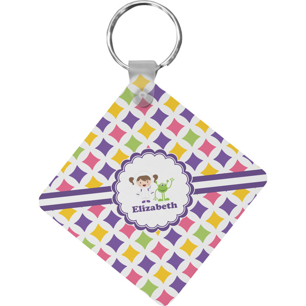 Custom Girls Astronaut Diamond Plastic Keychain w/ Name or Text