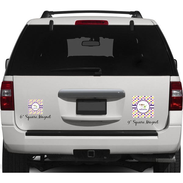 Girls Astronaut Personalized Square Car Magnets on Ford Explorer