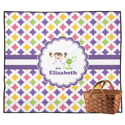 Girls Astronaut Outdoor Picnic Blanket (Personalized)