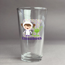Girls Astronaut Pint Glass - Full Color Logo (Personalized)