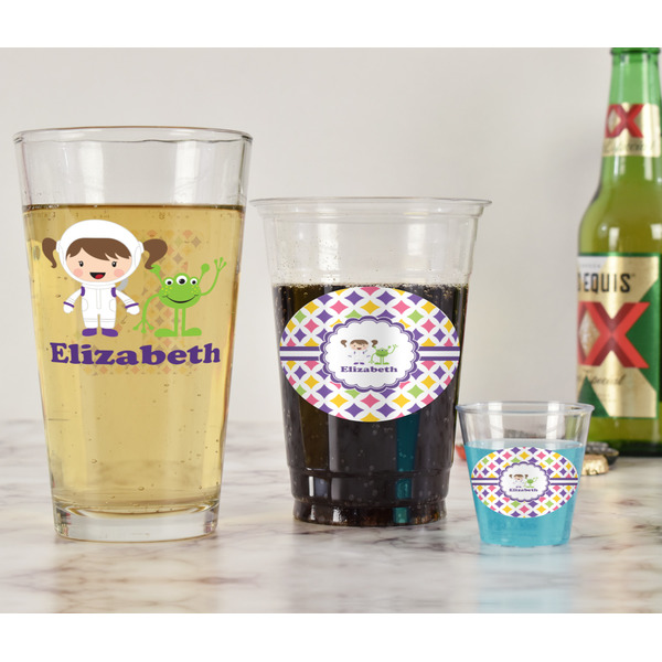 Girls Astronaut Pint Glass - Two Content - In Context