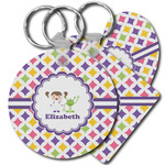 Girls Astronaut Plastic Keychain (Personalized)