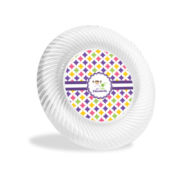 Custom Girls Astronaut Plastic Party Appetizer & Dessert Plates - 6" (Personalized)