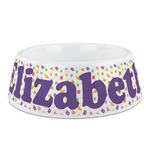 Girls Astronaut Plastic Dog Bowl (Personalized)