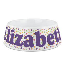 Girls Astronaut Plastic Dog Bowl (Personalized)