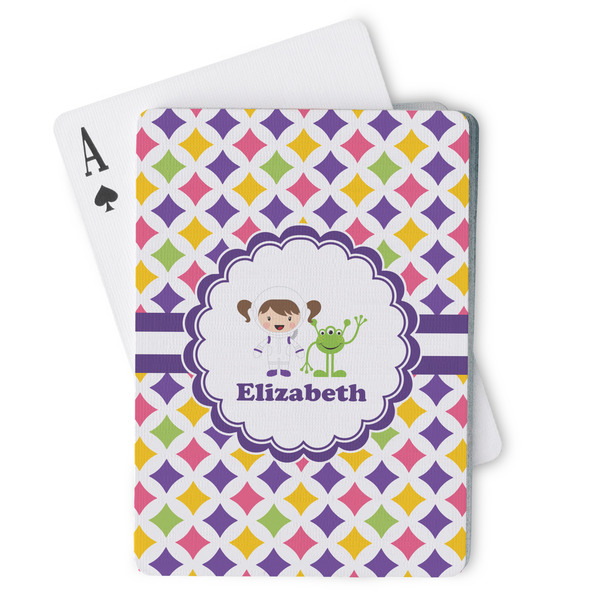 Custom Girls Astronaut Playing Cards (Personalized)