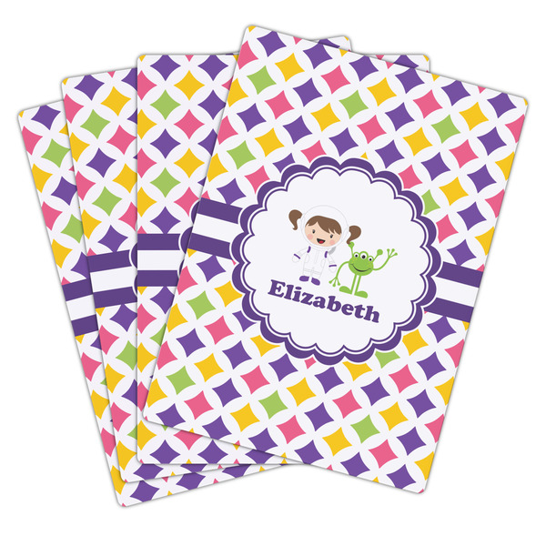 Girls Astronaut Playing Cards - Hand Back View