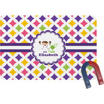 Girls Astronaut Rectangular Fridge Magnet (Personalized)