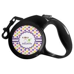 Girls Astronaut Retractable Dog Leash - Large (Personalized)
