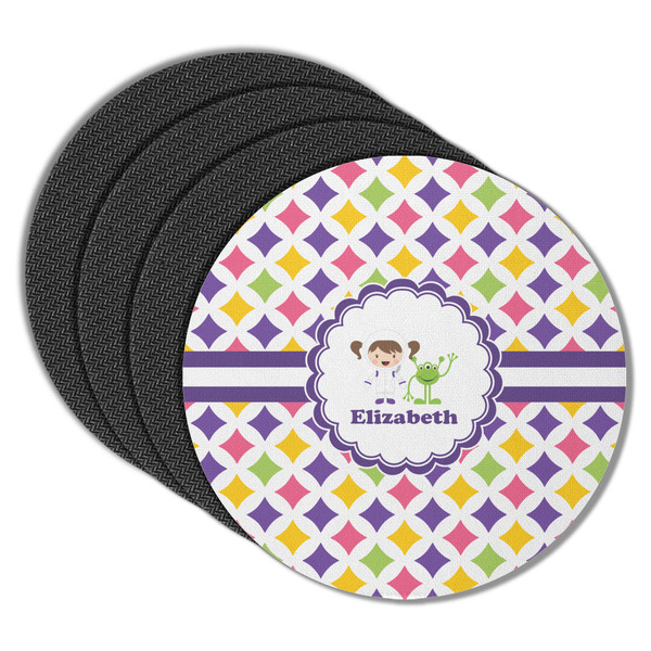 Girls Astronaut Round Coaster Rubber Back - Main