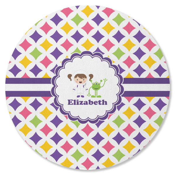 Girls Astronaut Round Coaster Rubber Back - Single