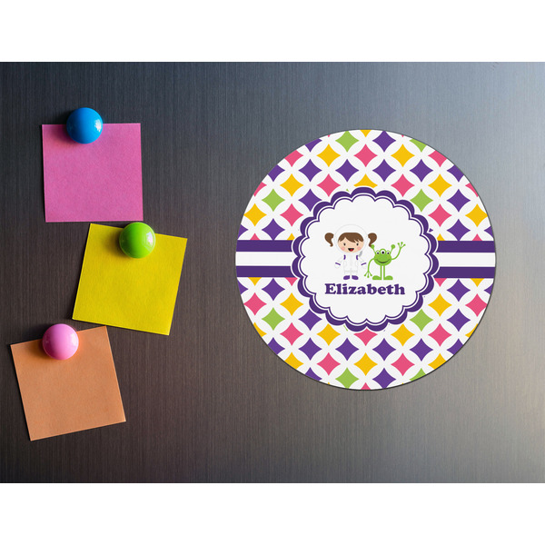 Girls Astronaut Round Fridge Magnet - LIFESTYLE