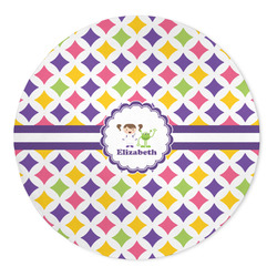 Girls Astronaut 5' Round Indoor Area Rug (Personalized)