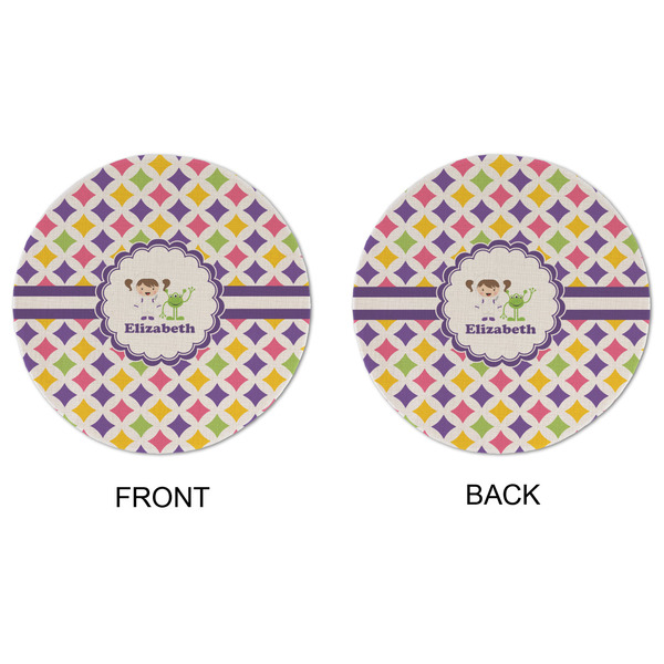 Girls Astronaut Round Linen Placemats - APPROVAL (double sided)