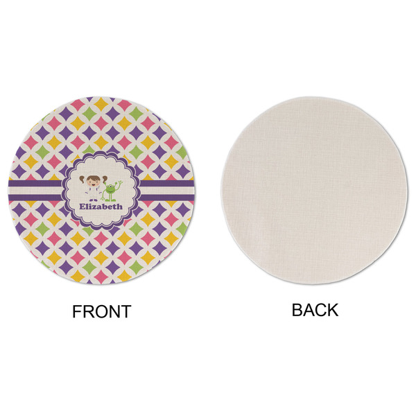 Girls Astronaut Round Linen Placemats - APPROVAL (single sided)