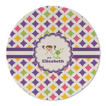 Girls Astronaut Round Linen Placemat - Single Sided (Personalized)