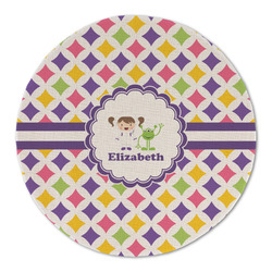 Girls Astronaut Round Linen Placemat (Personalized)