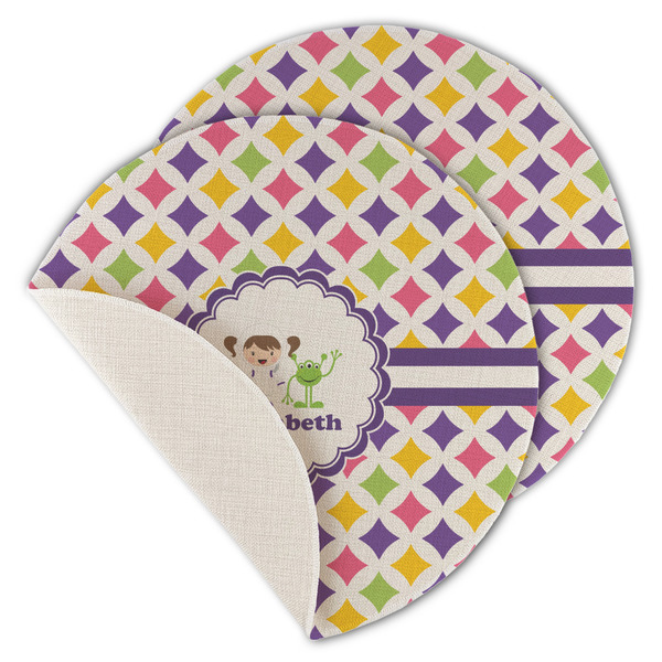 Girls Astronaut Round Linen Placemats - MAIN (Single Sided)