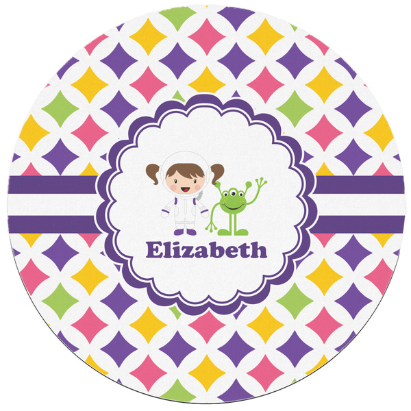 Girls Astronaut Round Mousepad - APPROVAL