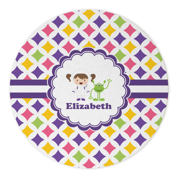 Girls Astronaut Round Paper Coaster - Approval