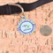 Girls Astronaut Round Pet ID Tag - Large - In Context