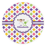 Girls Astronaut Round Stone Trivet (Personalized)