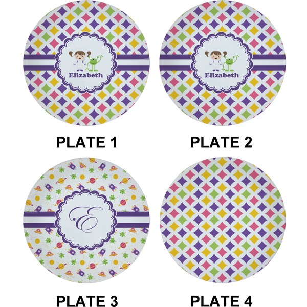 Girls Astronaut Set of Appetizer / Dessert Plates (Approval)