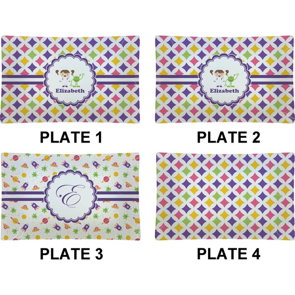 Girls Astronaut Set of Rectangular Dinner Plates (Approval)