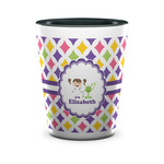 Girls Astronaut Ceramic Shot Glass - 1.5 oz - Two Tone - Set of 4 (Personalized)