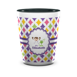 Girls Astronaut Ceramic Shot Glass - 1.5 oz - Two Tone - Set of 4 (Personalized)