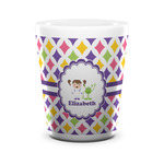 Girls Astronaut Ceramic Shot Glass - 1.5 oz - White - Set of 4 (Personalized)