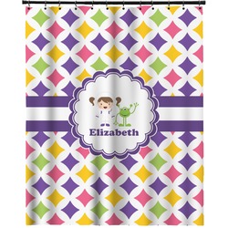 Girls Astronaut Extra Long Shower Curtain - 70"x84" (Personalized)