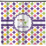 Girls Astronaut Shower Curtain - Custom Size (Personalized)