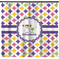 Girls Astronaut Shower Curtain - Custom Size (Personalized)