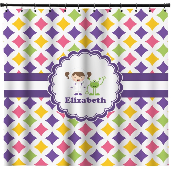Custom Girls Astronaut Shower Curtain - Custom Size (Personalized)