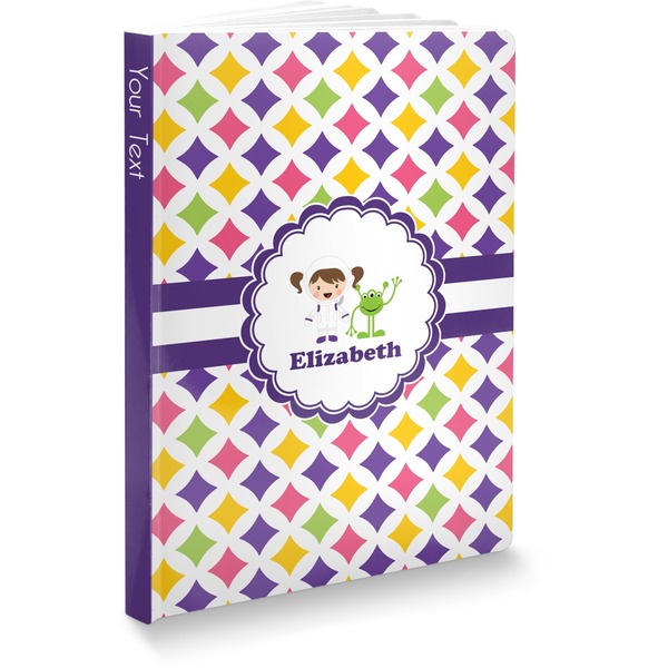 Custom Girls Astronaut Softbound Notebook - 5.75" x 8" (Personalized)