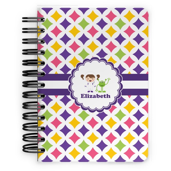Custom Girls Astronaut Spiral Notebook - 5x7 w/ Name or Text