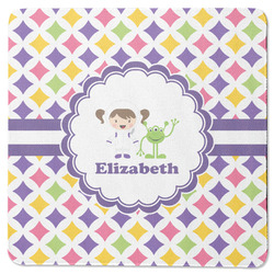 Girls Astronaut Square Rubber Backed Coaster (Personalized)