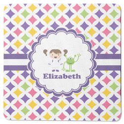 Girls Astronaut Square Rubber Backed Coaster (Personalized)