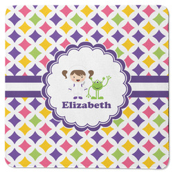Girls Astronaut Square Rubber Backed Coaster (Personalized)