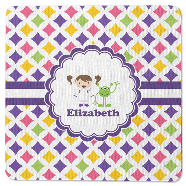 Girls Astronaut Square Coaster Rubber Back - Single