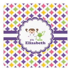 Girls Astronaut Square Decal - Small (Personalized)
