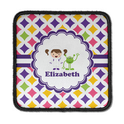 Girls Astronaut Iron On Square Patch w/ Name or Text