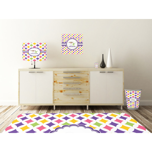 Girls Astronaut Square Wall Decal Wooden Desk