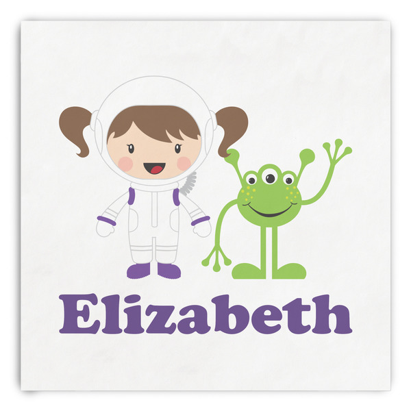 Custom Girls Astronaut Paper Dinner Napkins (Personalized)