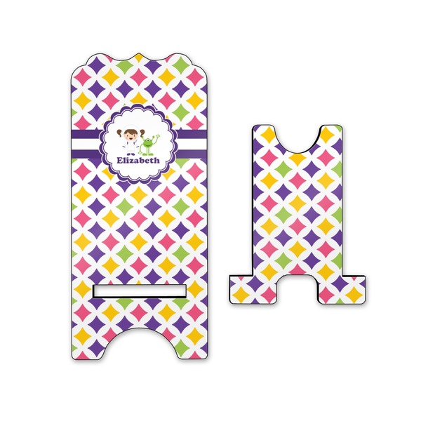 Girls Astronaut Stylized Phone Stand - Front & Back - Small