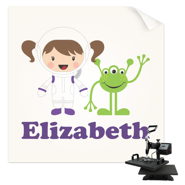 Custom Girls Astronaut Sublimation Transfer - Shirt Back / Men (Personalized)