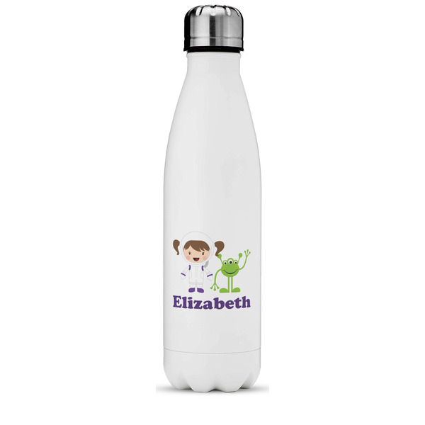 Custom Girls Astronaut Water Bottle - 17 oz. - Stainless Steel - Full Color Printing (Personalized)