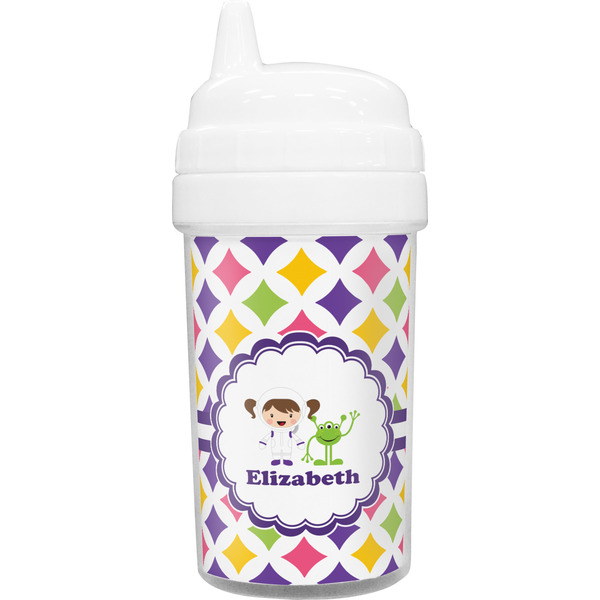 Custom Girls Astronaut Toddler Sippy Cup (Personalized)